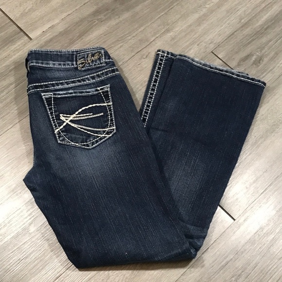 Silver Jeans Aiko Bootcut Factory shading, whiskering, and distressing Jeans - Picture 1 of 9